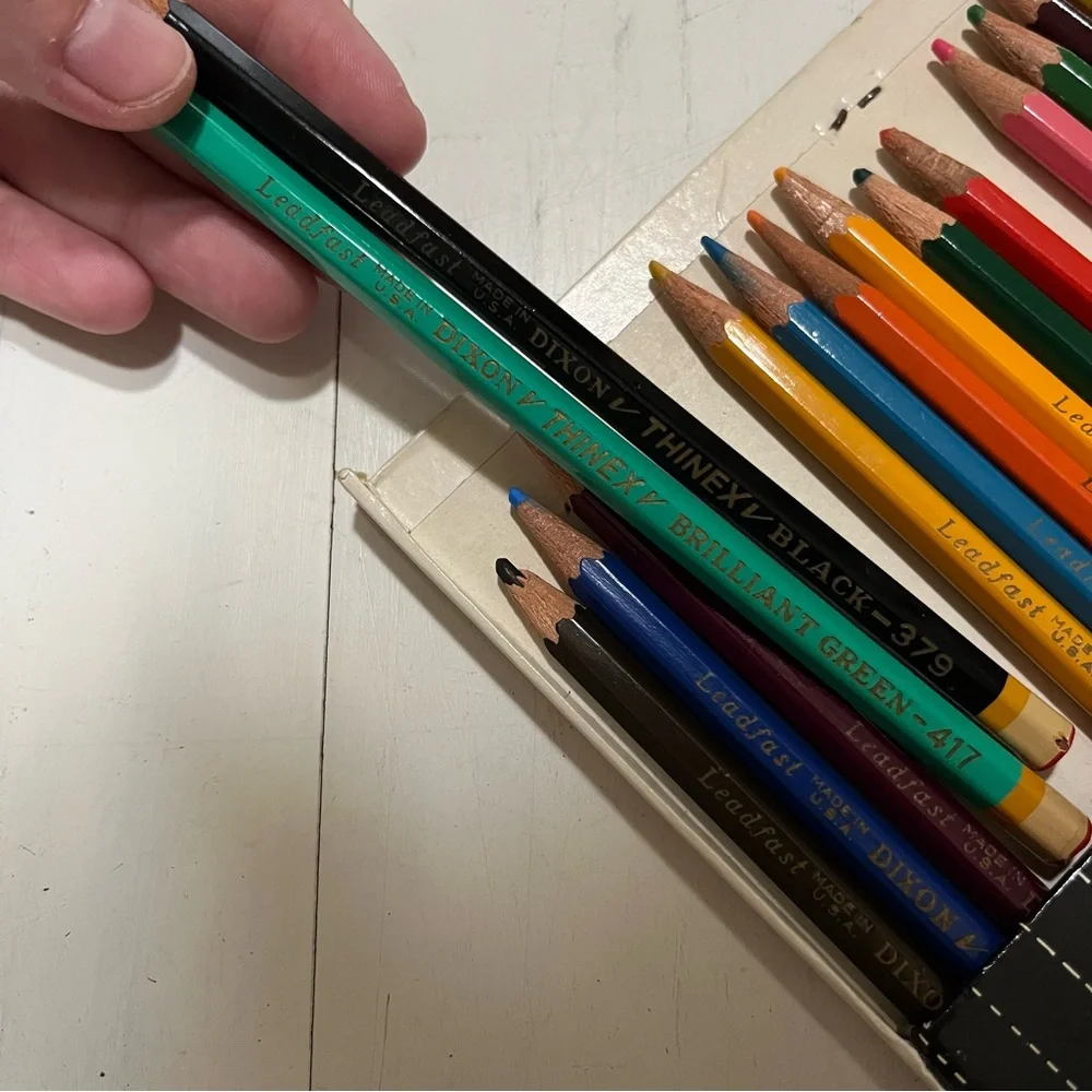 Vintage Dixon Thinex Thin Lead Colored Pencils Waterproof